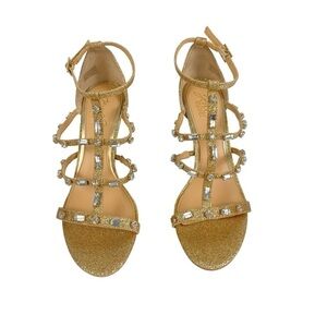 Badgley Mischka Gold Strappy Stiletto size 7.5